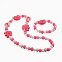Набор детских украшений &laquo;Выбражулька. Кошечка в короне&raquo;, 2 предмета: бусы, браслет, красный, розовый