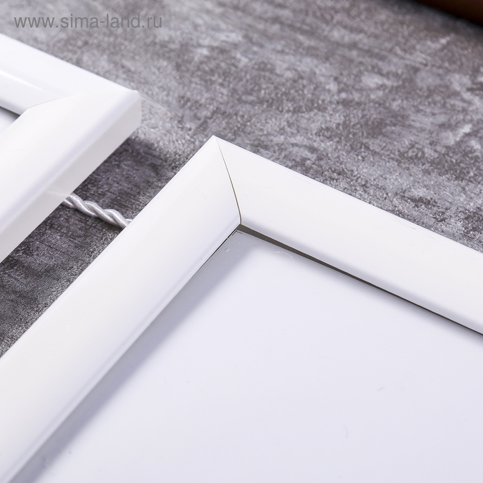 Фоторамка на 2 фото 15х20 см подвесная 727  белая (пластиковый экран) Фоторамка на 2 фото 15х20 см подвесная 727  белая (пластиковый экран)