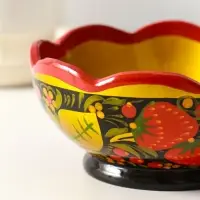 Чашка "Резная" малая, 12*7 см, хохлома