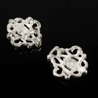 Декоративная застёжка &laquo;Узор&raquo;, 6.5&times;3.5 см, цвет белый