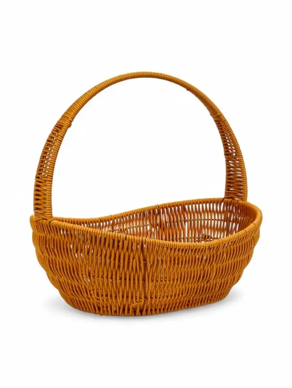 Корзина пластик 34 х 26 х 14 см, ручка 20 см металл карскас коричневый Корзина пластик 34 х 26 х 14 см, ручка 20 см металл карскас коричневый