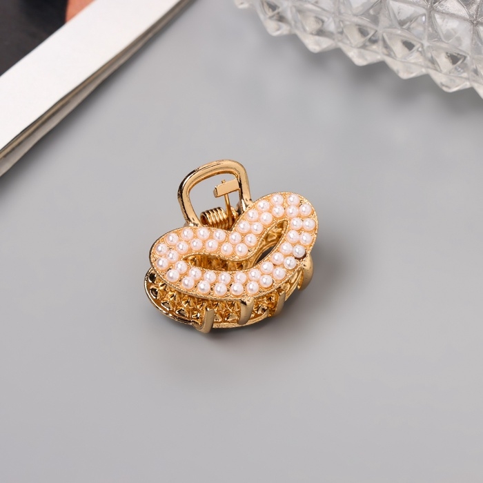 Краб для волос Краб для волос "Лилиан" сердце, 2,5 см, золото