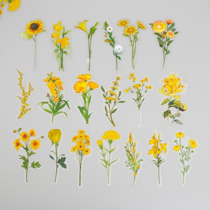 Наклейки для творчества пластик PVC Наклейки для творчества пластик PVC "Солнечная поляна" набор 40 шт 9х10.5 см