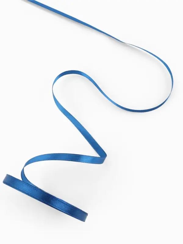 Лента атласная, 6 мм, 23&plusmn;1 м, лазурно-синяя