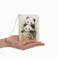 Кошелёк на молнии &laquo;Пандочки&raquo;, 12&times;1.5&times;9 см, с принтом, белый