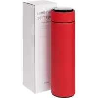 Смарт-бутылка с заменяемой батарейкой Long Therm Soft Touch, красная, без пакета