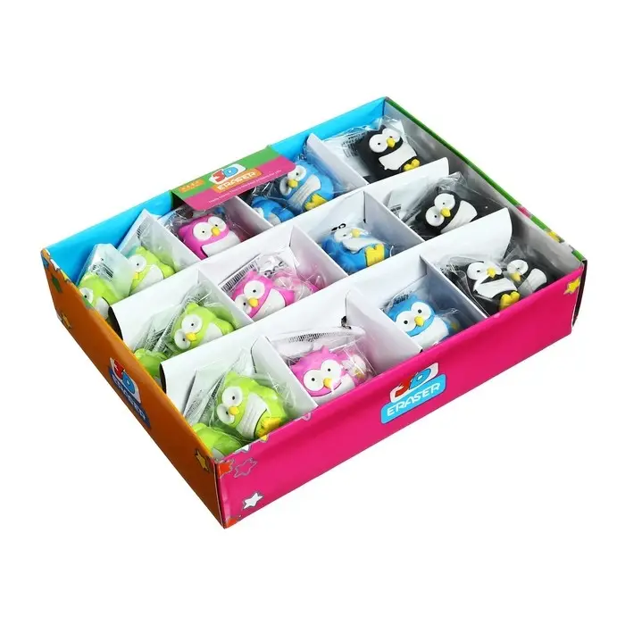 Ластик фигурный Ластик фигурный "Сова", в блистере, МИКС (штрихкод на штуке)