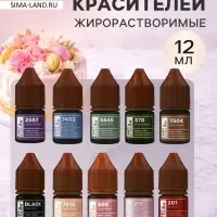 Набор гелевых жирорастворимых пищевых красителей Art Color choco paint, 10 цветов, 12 мл