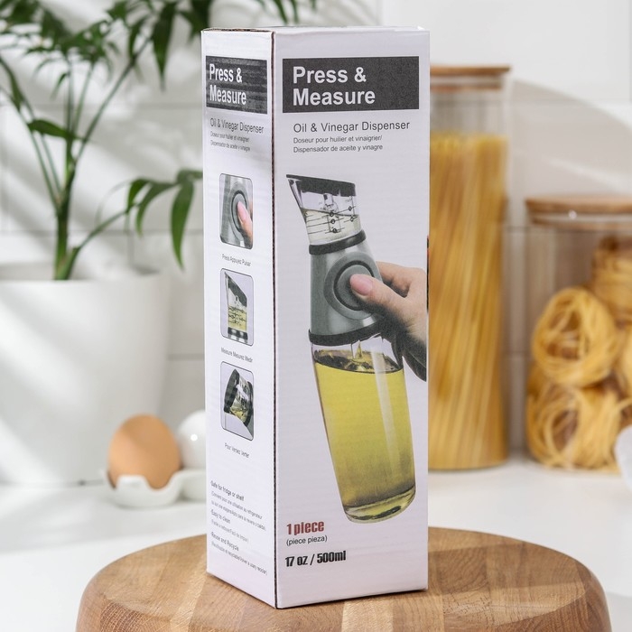 Ёмкость для масла и уксуса с дозатором Magistro, 500 мл, цвет чёрный Ёмкость для масла и уксуса с дозатором Magistro, 500 мл, цвет чёрный