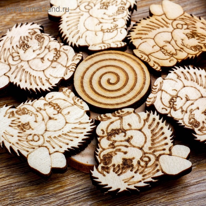 Подставка под горячее «Ёжики», D=11 см, можжевельник Подставка под горячее «Ёжики», D=11 см, можжевельник