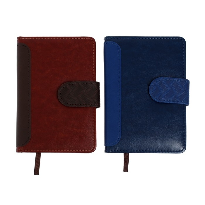 Ежедневник недатированный А6, 120 листов в клетку, тонированный срез, с хлястиком, обложка ПВХ, МИКС Ежедневник недатированный А6, 120 листов в клетку, тонированный срез, с хлястиком, обложка ПВХ, МИКС