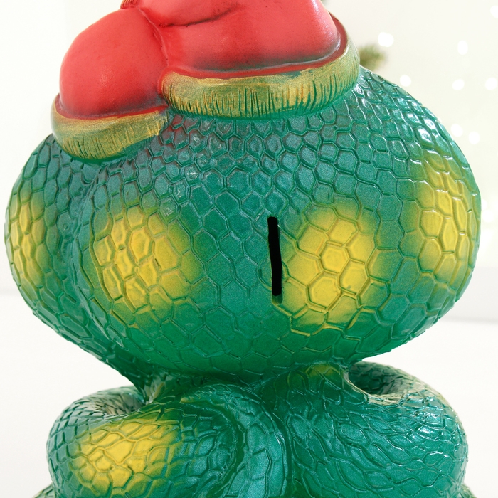 Новый год. Символ 2025. Копилка Новый год. Символ 2025. Копилка "Змеи с сердцем" зеленая, 24см