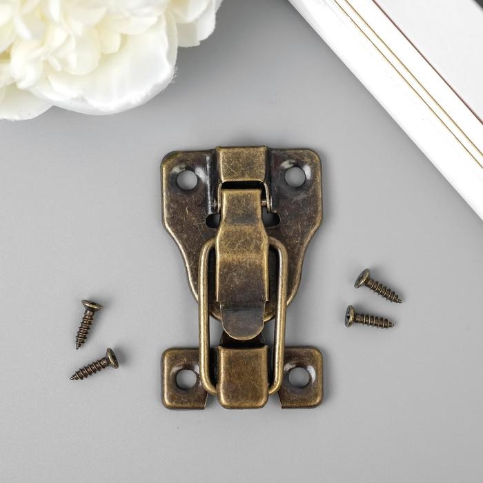 Замок металл для шкатулок. сундуков бронза + гвозд. 5,8х4х1 см Замок металл для шкатулок. сундуков бронза + гвозд. 5,8х4х1 см