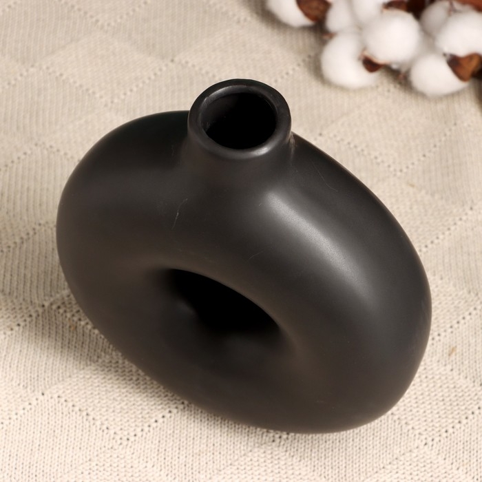 Кашпо - ваза  Кашпо - ваза "Линд" черная, 21х17х7см