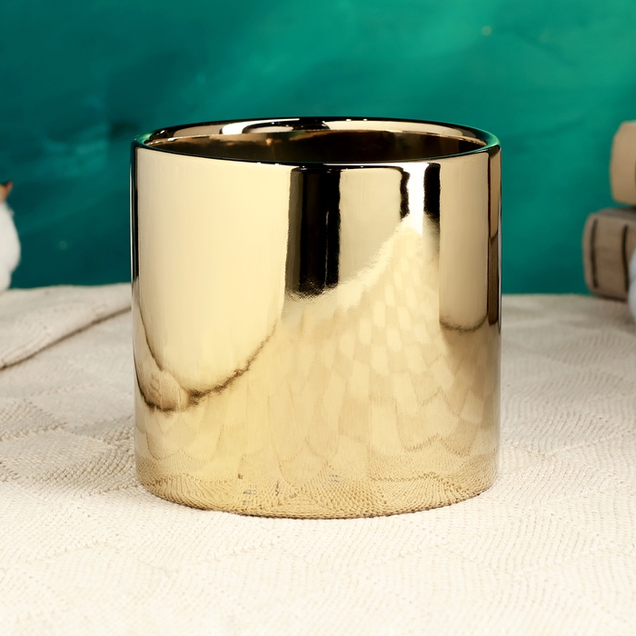 Кашпо  Кашпо "Лайт" золотое, 12х12х11см