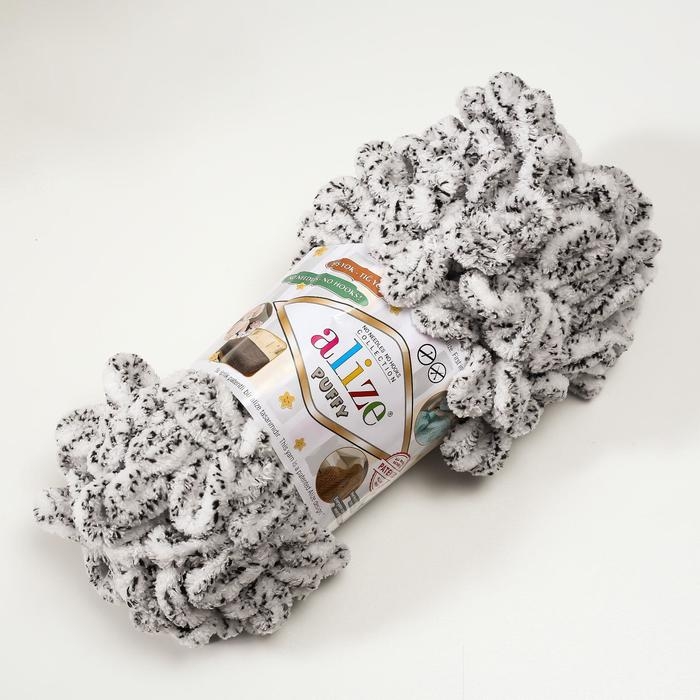 Пряжа Пряжа "Puffy" 100 % микрополиэстер 9м/100г (686 белый леопард)