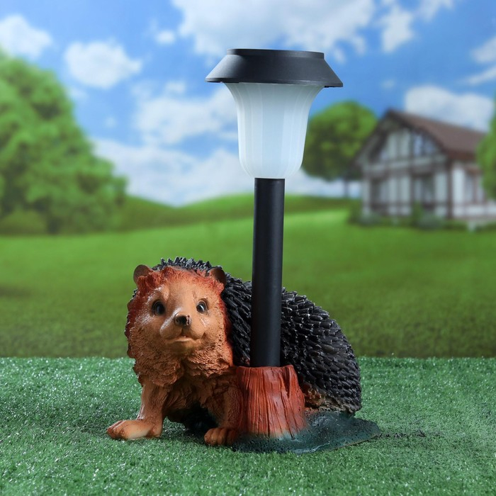 Садовый фонарь  Садовый фонарь "Ёжик на ножках с фонарем" 25 см МИКС