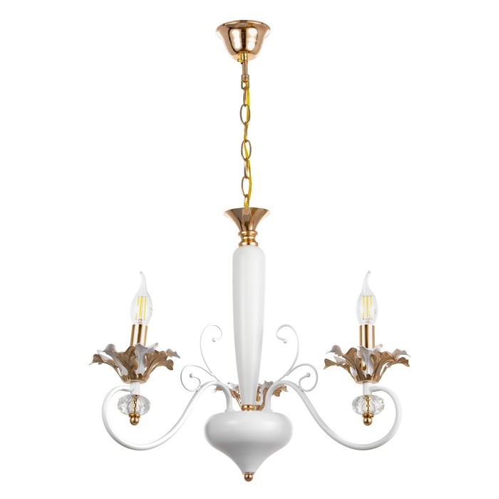 Люстра Люстра "Лиолет" 3хЕ14 40Вт бело-золотой 56х70х56 см BayerLux