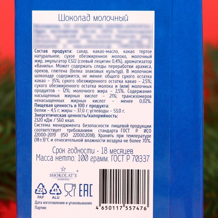 Новый год. Кондитерская плитка  Новый год. Кондитерская плитка "С Новым годом", Снегурочка, 100 г