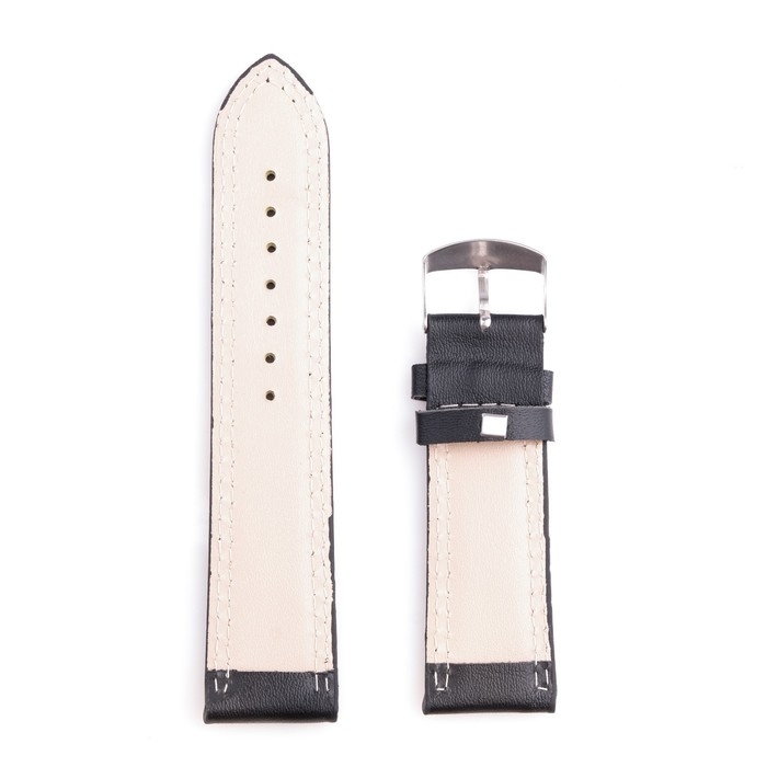 Ремешок для часов Ремешок для часов "Соломон", 24 мм, экокожа, l-20 см, чёрный