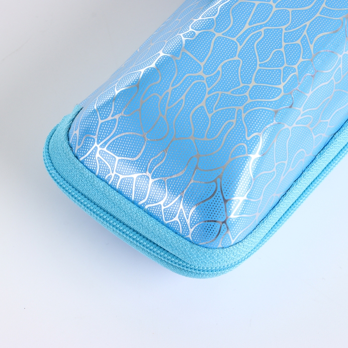 Футляр для очков на молнии, длина 16 см, цвет голубой Футляр для очков на молнии, длина 16 см, цвет голубой