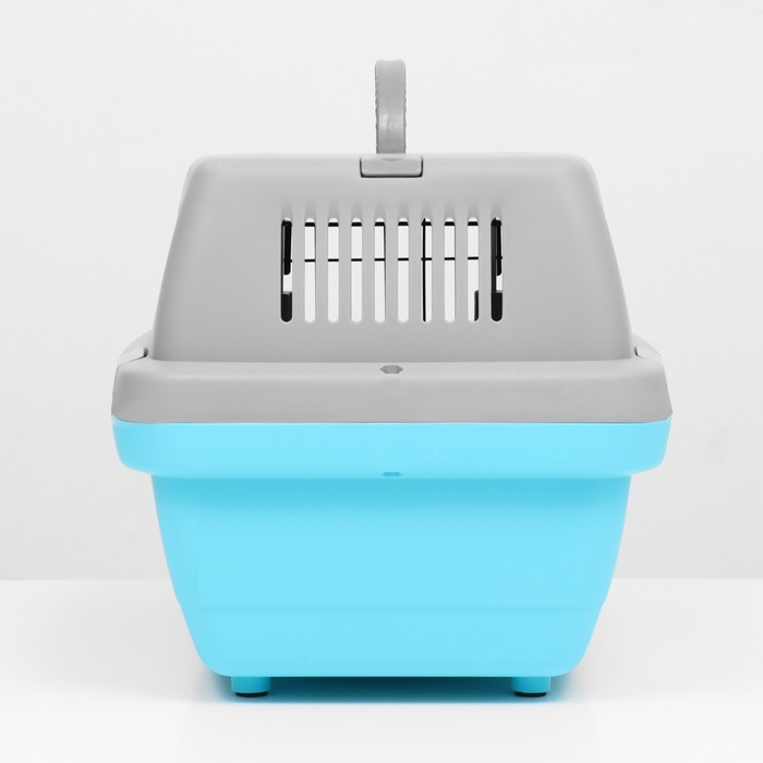 Переноска пластиковая  Переноска пластиковая "Неон" 48х32х29,5 см, вес животного до 12 кг, серо-голубая