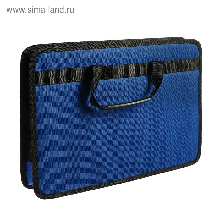 Папка с ручками текстильная, А4, 365 х 260 х 50 мм, 1С13 Папка с ручками текстильная, А4, 365 х 260 х 50 мм, 1С13 "Луга", каркасная, синяя