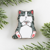 Новогодний значок в коробочке «Новый год: Котик» 3,1 х 3,7 см