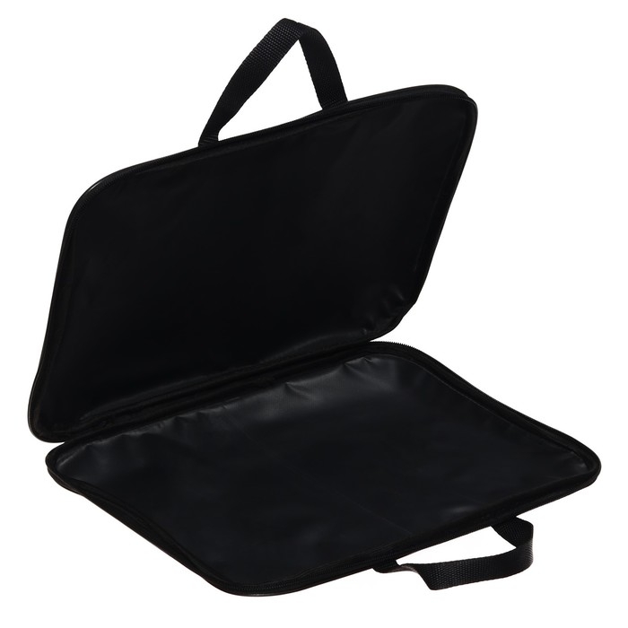 Папка с ручками текстильная А4, 350 х 270 х 20 мм, Calligrata "Офис", нейлон 600D, двуцветный кант, чёрная