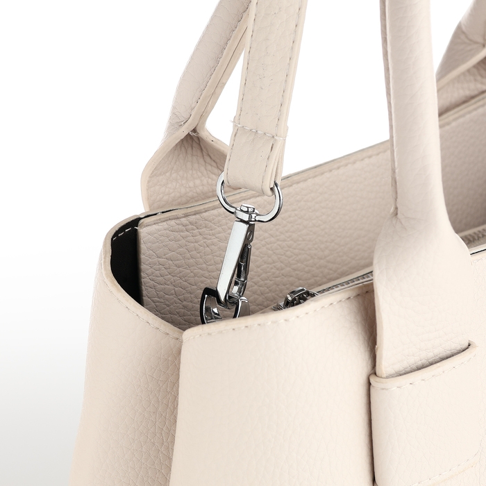 Сумка женская на молнии, TEXTURA, средний размер, цвет белый Сумка женская на молнии, TEXTURA, средний размер, цвет белый