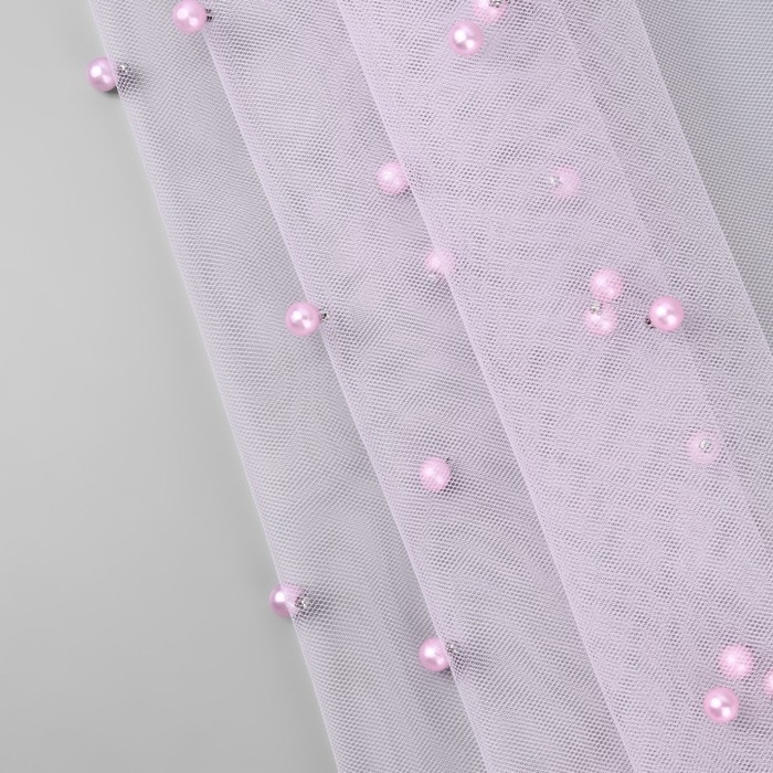 Сетка с бусинами, 150 см, 1 ± 0,2 м, цвет розовый Сетка с бусинами, 150 см, 1 ± 0,2 м, цвет розовый