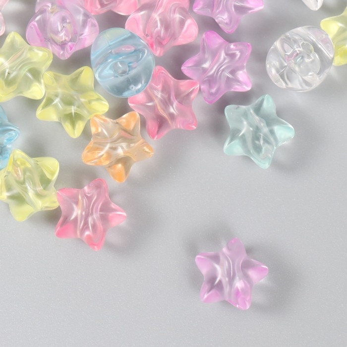 Бусины для творчества пластик Бусины для творчества пластик "Звёздочки. Цветные льдинки" набор 20 гр