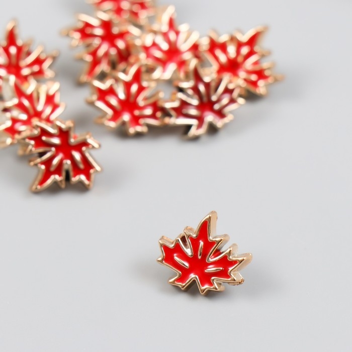 Пуговица пластик для творчества Пуговица пластик для творчества "Кленовый лист" набор 10 шт 1,2х1,4х0,7 см