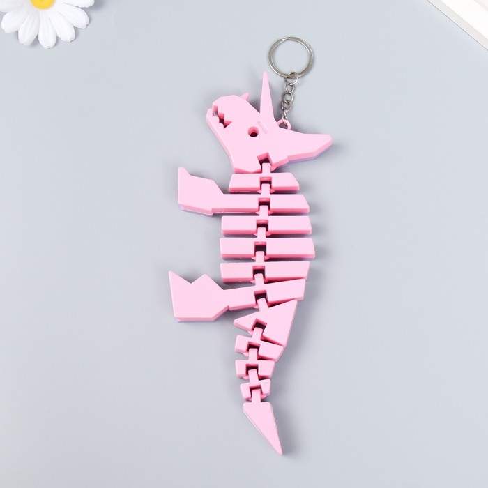 Брелок пластик "Шарнирный динозавр трицератопс" МИКС 9х1,5х20 см