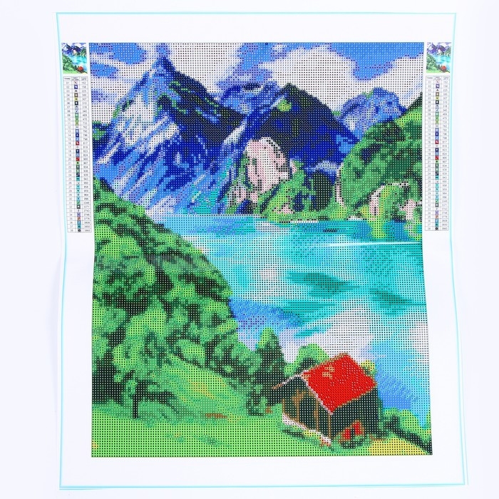 Алмазная мозаика с полным заполнением на холсте «Горное озеро», 40 х 50 см Алмазная мозаика с полным заполнением на холсте «Горное озеро», 40 х 50 см