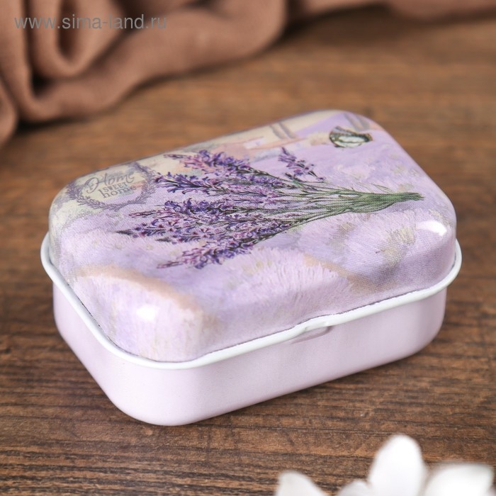 Шкатулка металл  Шкатулка металл "Лаванда" МИКС 2,5х5,5х4 см