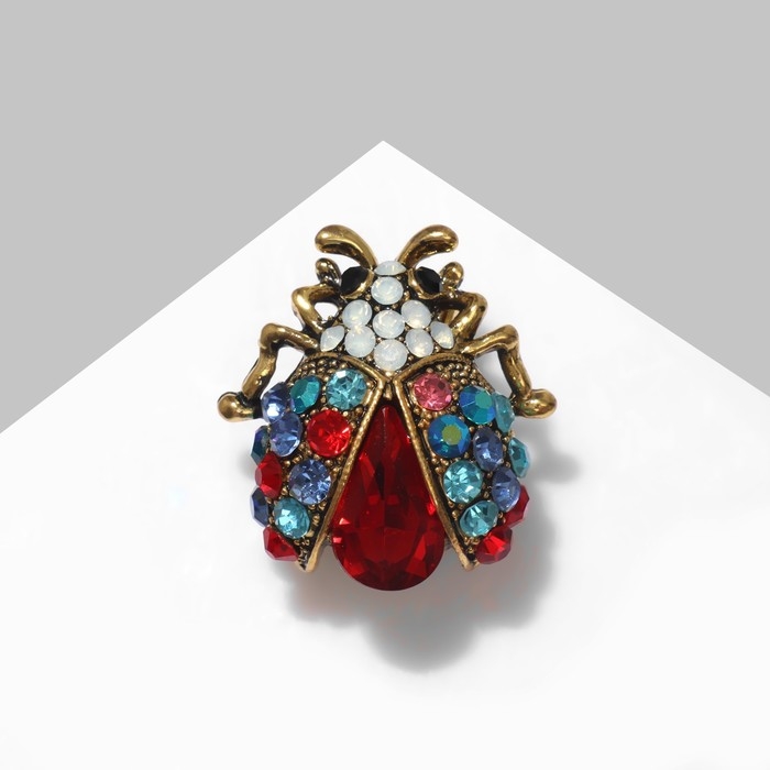 Брошь «Жучок» маленький, цветная в чернёном золоте Брошь «Жучок» маленький, цветная в чернёном золоте