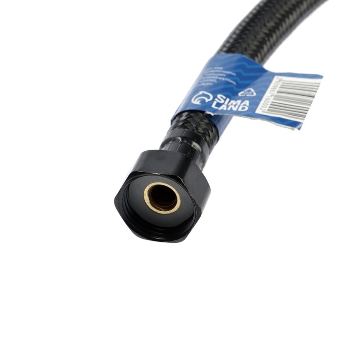 Подводка гибкая для воды ZEIN engr, нейлон, 1/2 Подводка гибкая для воды ZEIN engr, нейлон, 1/2", гайка-штуцер, 50 см, с ключом, черная