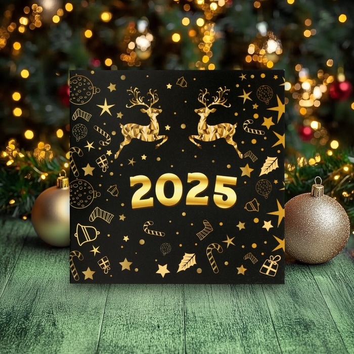 Новый год. Шоколадная открытка  Новый год. Шоколадная открытка "Золотые узоры", 4 шт х 5 г