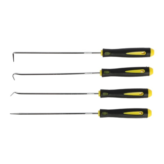 Набор крючков для демонтажа уплотнительных колец ТУНДРА, 2К рукоятки, 150 мм, 4 шт. Набор крючков для демонтажа уплотнительных колец ТУНДРА, 2К рукоятки, 150 мм, 4 шт.