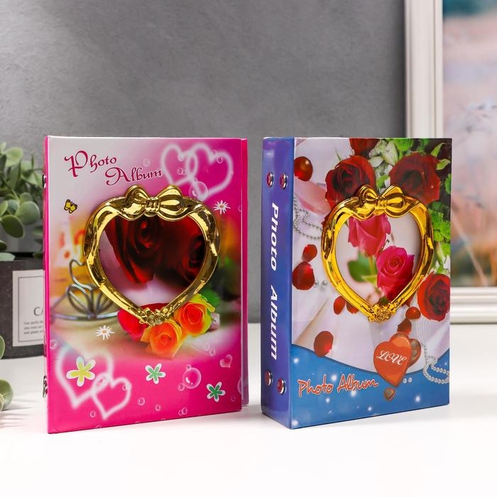 Фотоальбом 96фото 10х15 см  Фотоальбом 96фото 10х15 см "Золотая рамка" МИКС 16,5х12,5х4,5 см