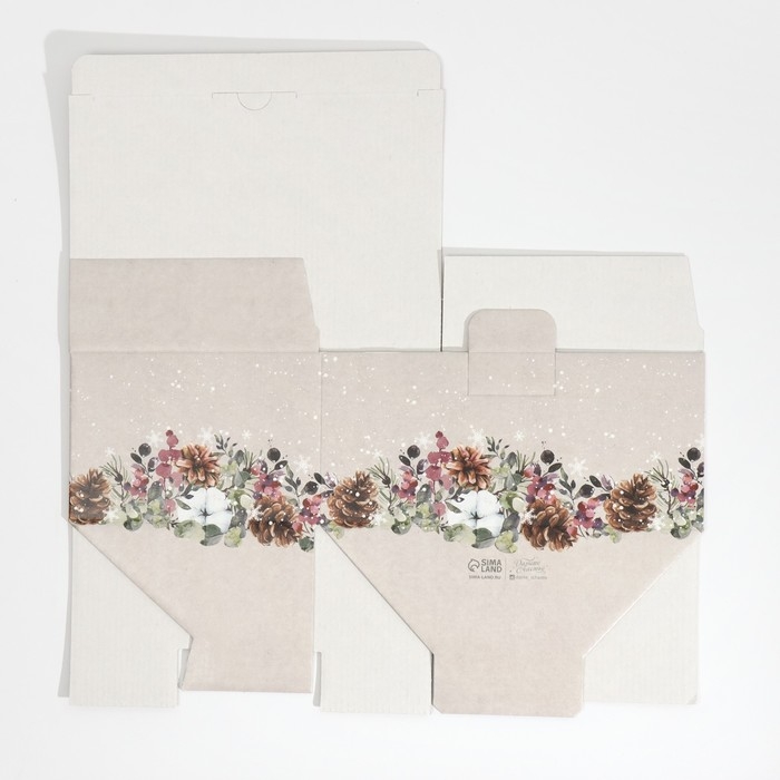 Коробка подарочная новогодняя складная «Новогодняя акварель», 22 х 15 х 10 см, Новый год Коробка подарочная новогодняя складная «Новогодняя акварель», 22 х 15 х 10 см, Новый год