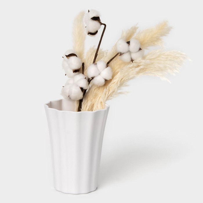 Ваза для цветов, 13,7×18 см, цвет белый Ваза для цветов, 13,7×18 см, цвет белый