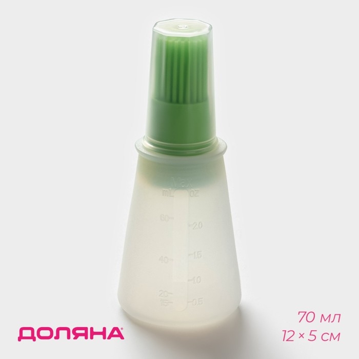 Кисть с резервуаром для масла Доляна «Олио», силикон, 70 мл, 11 см, цвет зелёный Кисть с резервуаром для масла Доляна «Олио», силикон, 70 мл, 11 см, цвет зелёный