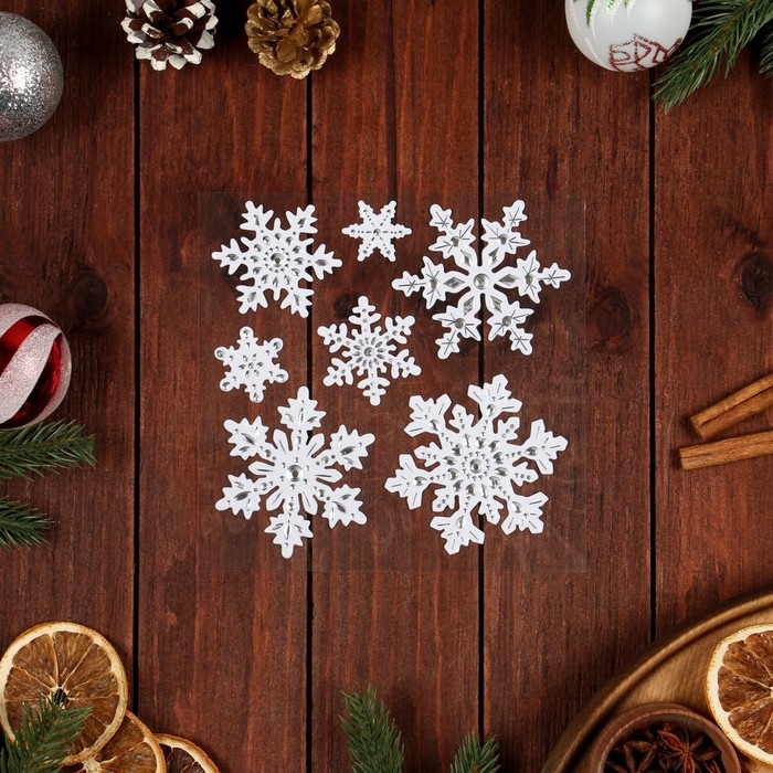 Наклейки на окна Наклейки на окна "Новогодние" снежинки, 24 х 18 см