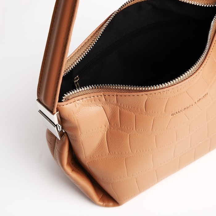 Сумка-багет на молнии, цвет бежевый Сумка-багет на молнии, цвет бежевый