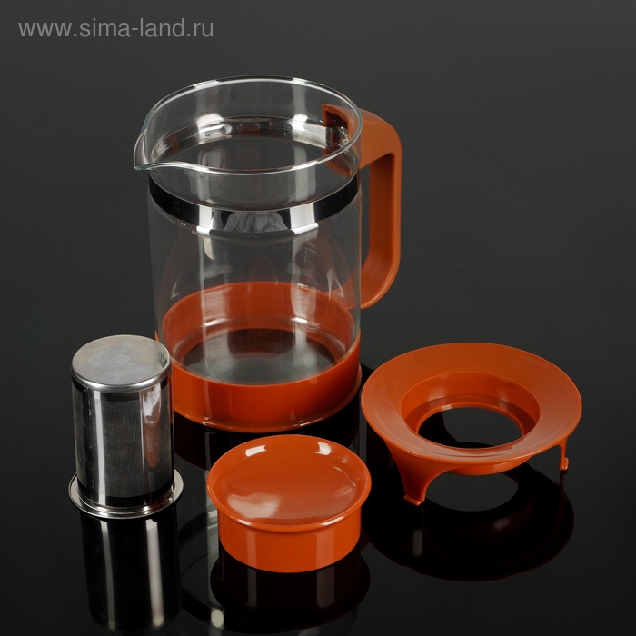 Чайник стеклянный заварочный «Шоколад», 1,25 л, с металлическим ситом Чайник стеклянный заварочный «Шоколад», 1,25 л, с металлическим ситом