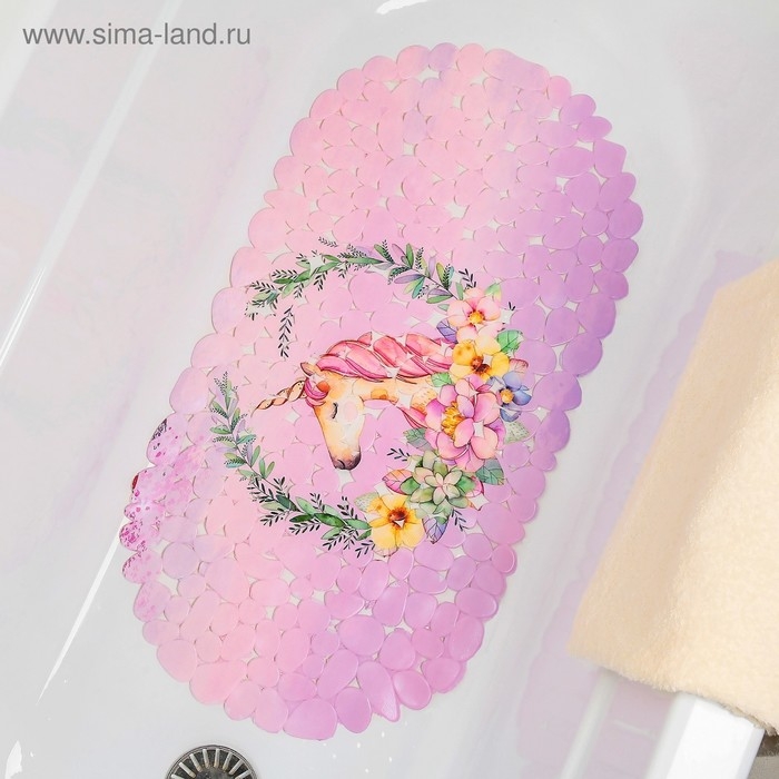 SPA-коврик для ванны на присосках Доляна «Единорог», 34×65 см SPA-коврик для ванны на присосках Доляна «Единорог», 34×65 см