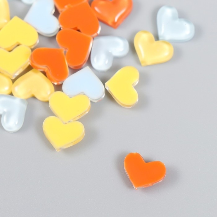 Декор для творчества пластик Декор для творчества пластик "Сердечки яркие" набор 30 шт МИКС 1,1х0,9х0,3 см