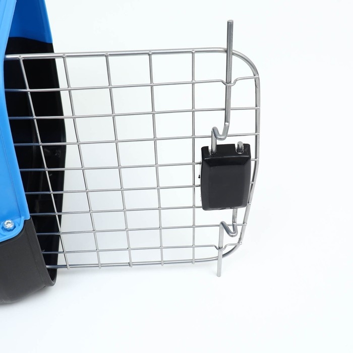 Переноска для животных пластиковая с металлической дверью 47 х 30 х 35 см, вес до 12 кг, голубая   9 Переноска для животных пластиковая с металлической дверью 47 х 30 х 35 см, вес до 12 кг, голубая   9